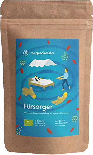 teegeschwister® | Fürsorger | BIO Ingwertee mit Zitrone und Gojibeeren | Gute Besserung Geschenk-Idee | ohne zugesetzte Aromen | 100g